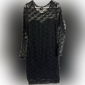 H&M black lace dress size medium